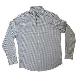 PeterMillar|LS Summer Comfort Button Up|Black/White Plaid|SZ‎ L